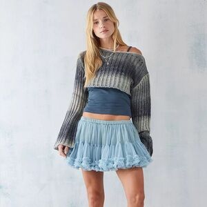 Urban Outfitters Tulle Tutu Micro Mini Skirt in Blue | Size Large Y2k fairy core